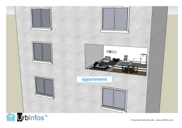 Croquis représentant un appartement au sein d’un immeuble