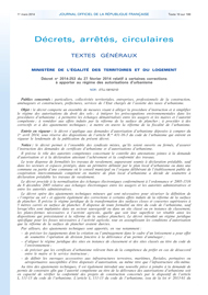 Consulter le décret n°2014-253 du 27 février 2014 relatif à certaines corrections à apporter au régime des autorisations d'urbanisme (cliquez sur l'image)