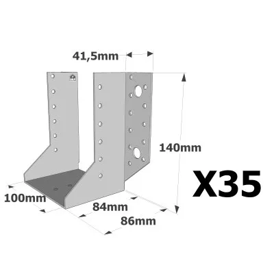 Sabots à ailes extérieures, gamme SAE CLASSIQUE (épaisseur 2mm, profondeur 84mm) - Réf. SAE380/100/2_35