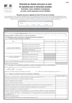 Formulaire déclaration des éléments nécessaires au calcul des impositions