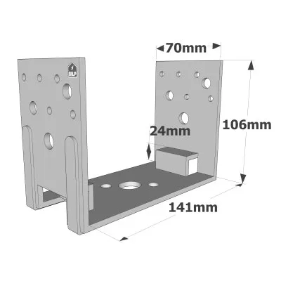 Embases de poteau en U - Réf. PU140-B