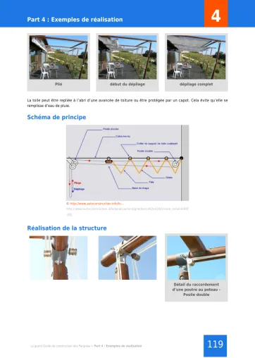 Extrait de la rubrique pergola avec store accordéon fait maison