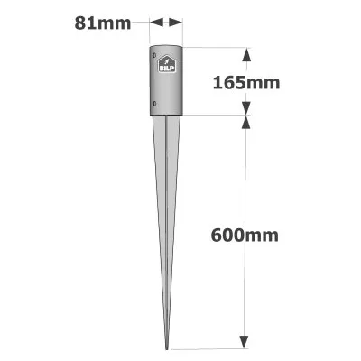 Pied de poteau rond de jardin à enfoncer - Réf. PPJRE80/750