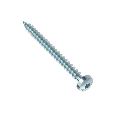HECO-FIX-plus, tête ronde, T-Drive, filet total, zingué blanc, A2K, revêtement lubrifié, Dim. 3.0x20mm - Réf. 20835