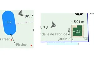 exemple plan de masse piscine et abri de jardin