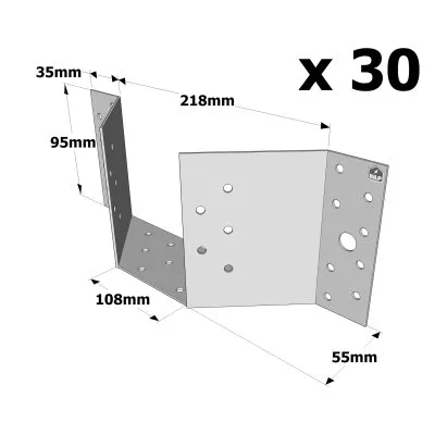 Etrier à angle 45° (droit et gauche) - Réf. ET301_30