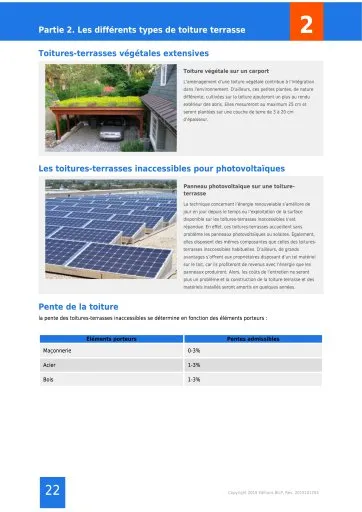 Extrait de la rubrique toiture terrasse inaccessible et accessible