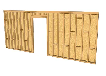 Ossature bois avec porte