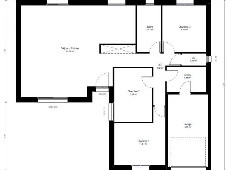 Plans de maison en L : exemple gratuit pour un permis de construire ou une déclaration préalable