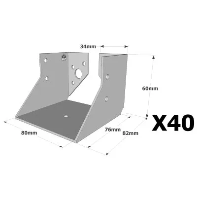Sabots à ailes intérieures, gamme SAI CLASSIQUE (épaisseur 2mm) - Réf. SAI200/80/2_40