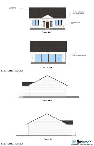 Plan des façades et des toitures - ensemble des façades - état initial