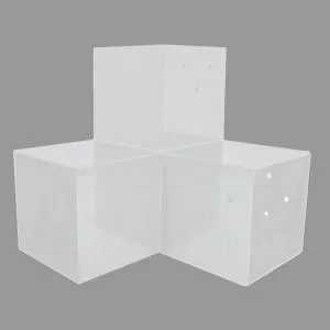 Photographie du connecteur SUNDIY blanc RAL 9010 - 120mm en L pour 3 directions