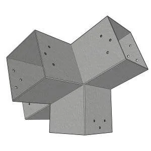 Connecteur SUNDIY pente 20° Gris aluminium RAL 9006 - 120mm à 4 directions - Forme T2