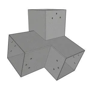 Connecteur SUNDIY pente 20° Gris aluminium RAL 9006 - 120mm à 3 directions - Forme L4