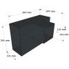 Mesures du connecteur SUNDIY Anthracite RAL 7016 - 240mm en T à 3 directions