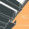 Modélisation 3D : chéneau Gris Anthracite RAL 7016 sous les lames et mécanisme SUNDIY en aluminium
