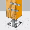 Pied de poteau en âme avec platine - Inox A2 - Réf. PPSDT230IX
