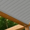 Chéneaux SUNDIY gris ALU RAL 9006 sur pergola bioclimatique avec lames en aluminium