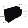 Mesures du connecteur SUNDIY noir mat RAL 9005 - 240mm en T à 3 directions