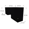 Dimensions du connecteur SUNDIY Noir mat RAL 9005 - 240mm à 3 directions en forme de L - Droite