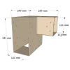 Dimensions du connecteur SUNDIY Beige sable - 240mm à 3 directions en forme de L - Gauche