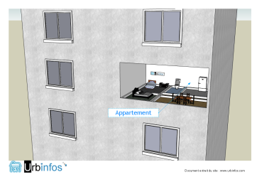 Croquis représentant un appartement au sein d’un immeuble