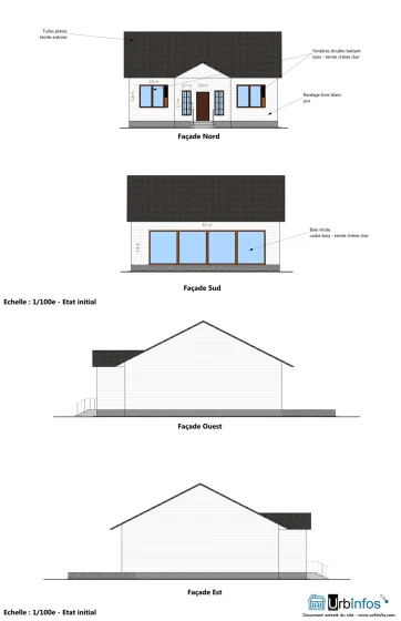 Plan des façades et des toitures - ensemble des façades - état initial